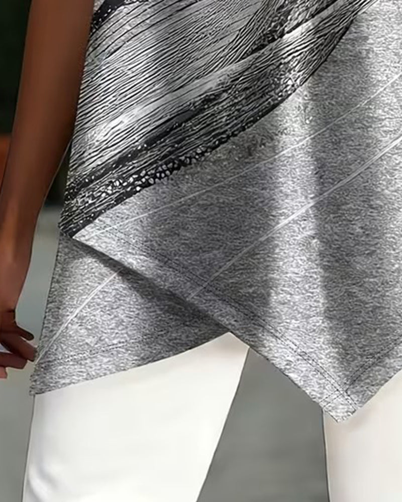 T-Tröja Kortärmad Asymmetrisk Fåll