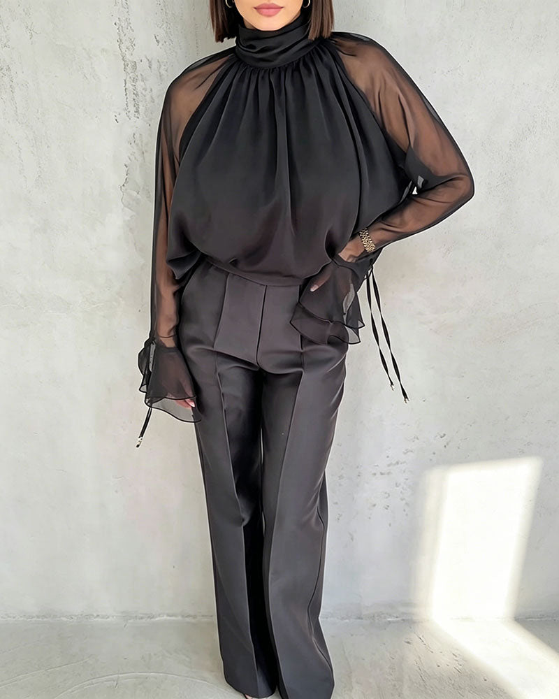 Blus Mesh Sammankoppling Elegant