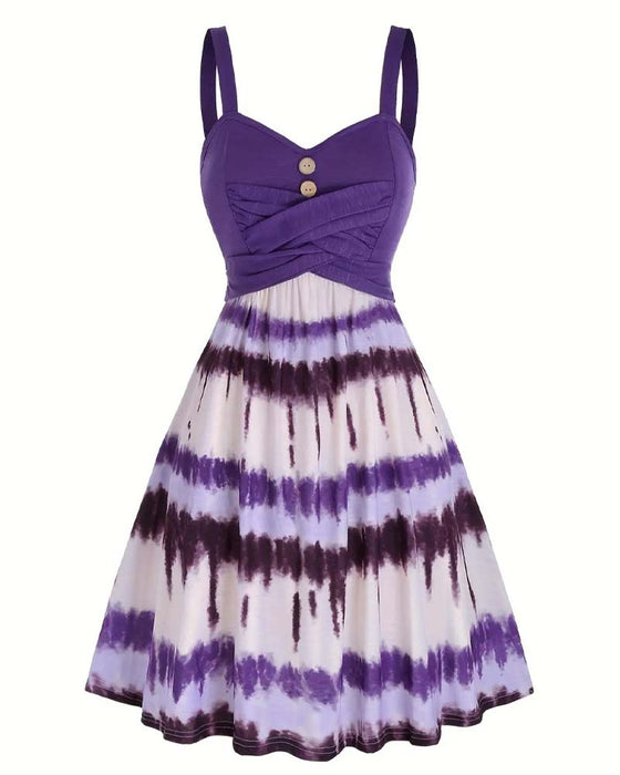 Klänning Tie-Dye Spagettiband Midi
