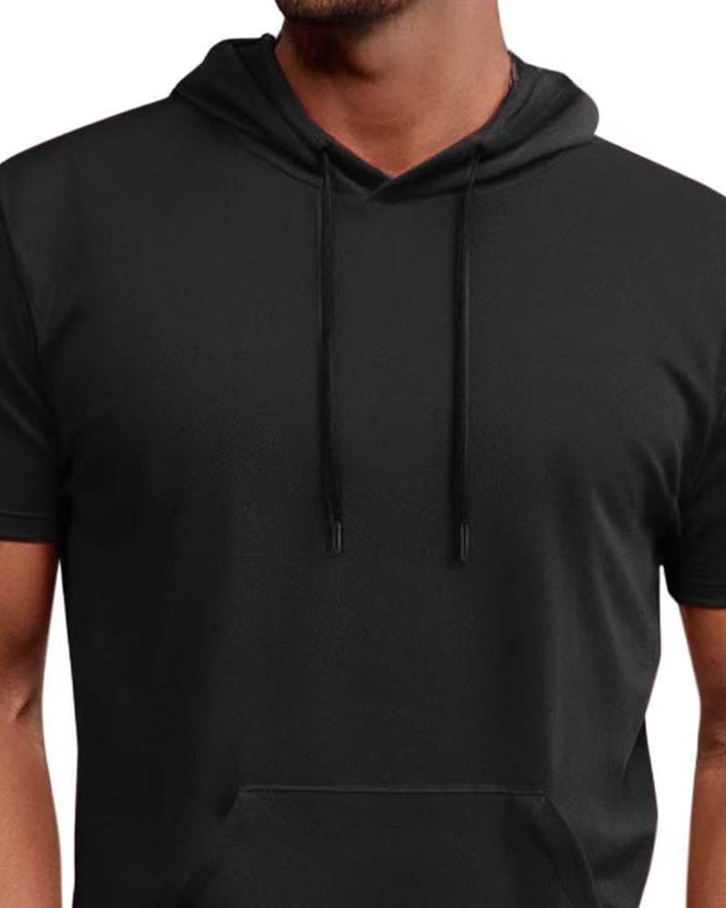 T-Shirt Hoodie Snabbtorka Kort Ärm