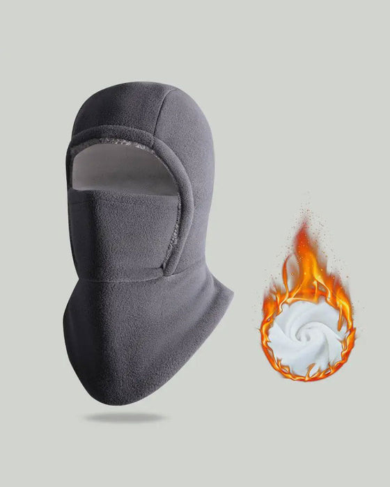 Vinter 2 I 1 Mössa Och Ansiktsmask Vindtät Tjock Fleecefoder För Utomhussport Svart