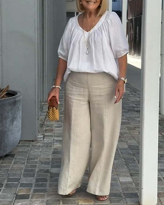 Set V-hals Casual Lata Byxor