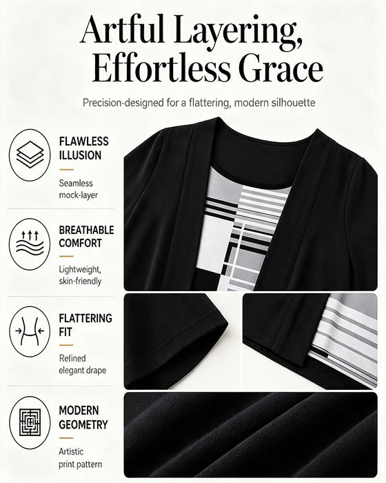 Blus Patchwork Falsk Tvådelad