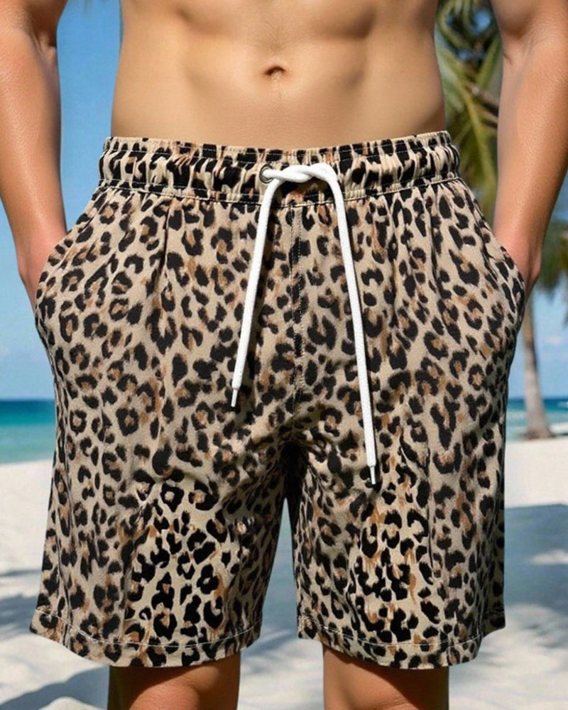 Herr Shorts Leopardprint Strand
