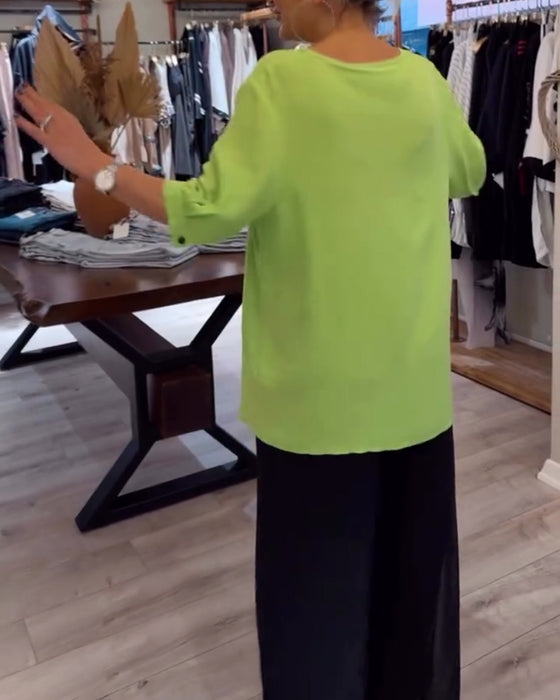 T-Shirt Blommigt Tryck Kortärmad Avslappnad