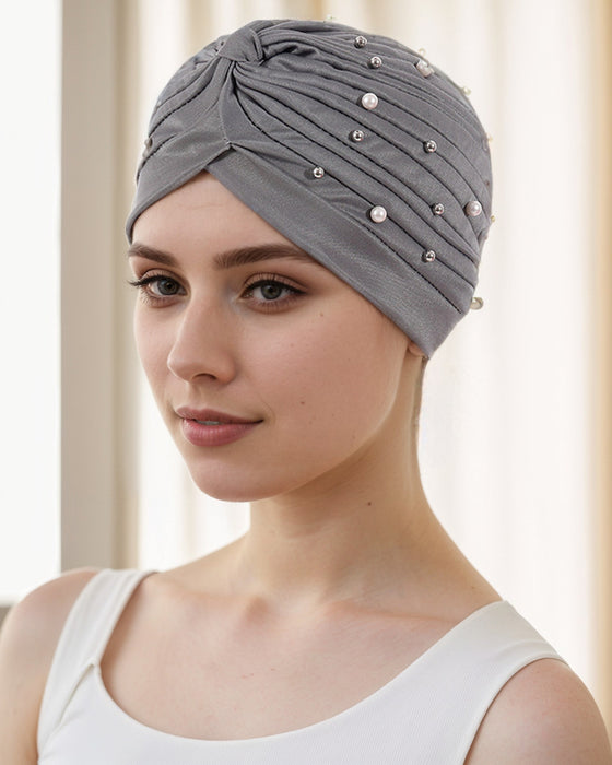 Hatt Pärla Veckad Förknuten Turban