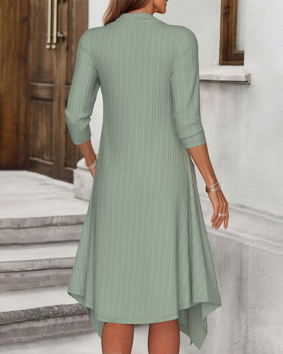 Klänning Oregelbunden Falsk Tvådelad Tryckt