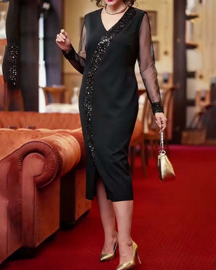 Modig Enfärgad Rak Klänning