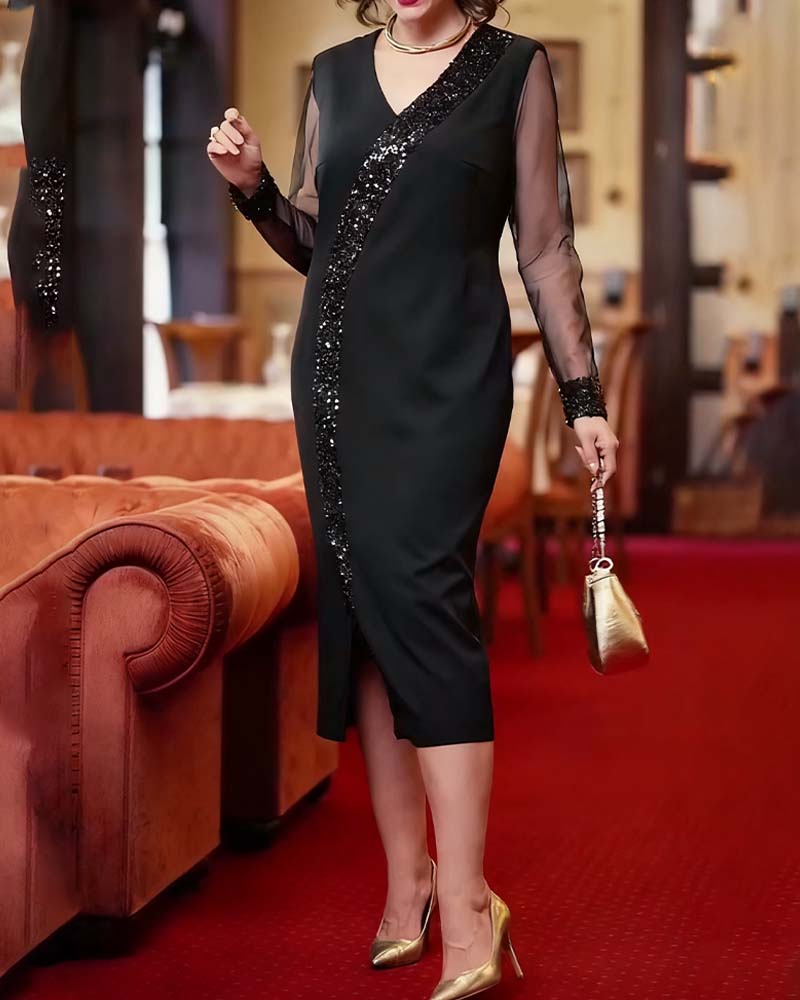 Modig Enfärgad Rak Klänning