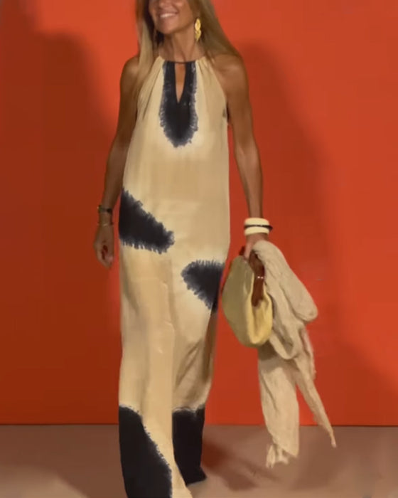 Klänning Ärmlös Gradient Halterneck