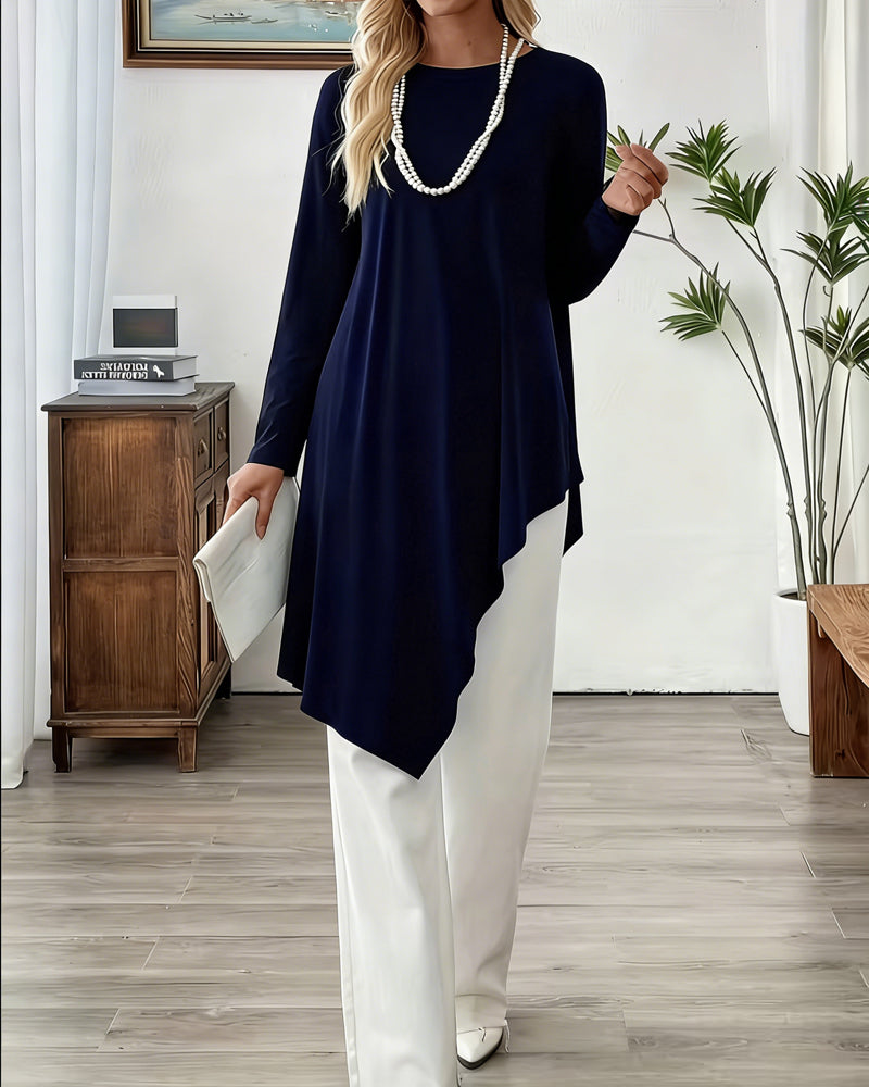 Top Asymmetrisk Midjelång Enfärgad