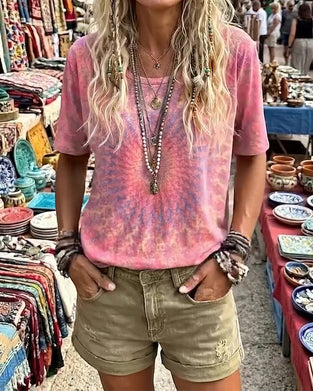 T-Shirt Gradient Knytband Färg