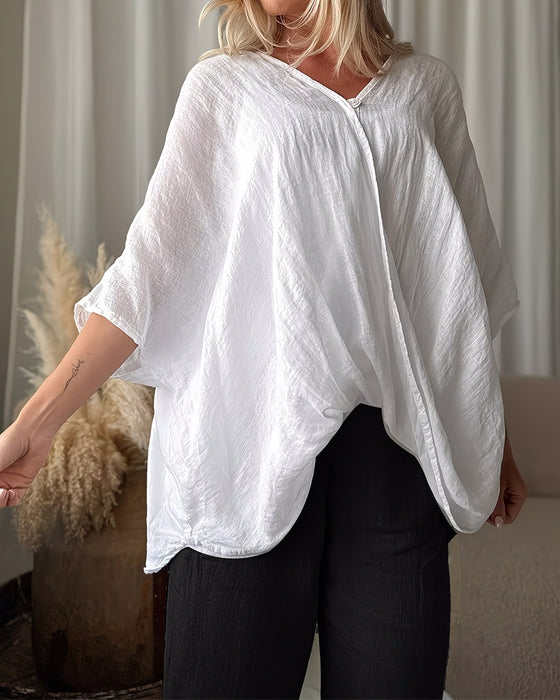 Blus Löss Fladdermus Ärm Solid