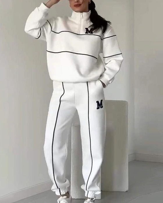 Tvådelsset Dam Casual Bokstav M Långärmad