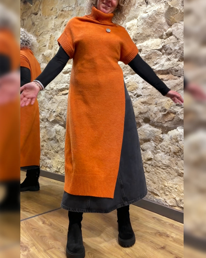 Kortärmad Polotröja Med Spjäll Och Hög Krage