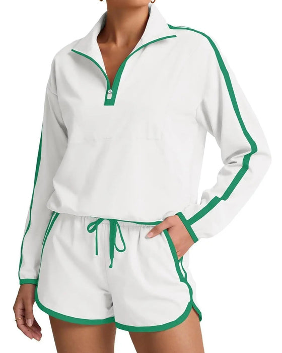 Set Dragkedja-Dragsko Färgblock Casual