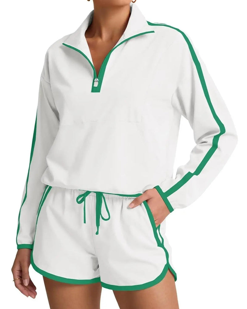 Set Dragkedja-Dragsko Färgblock Casual