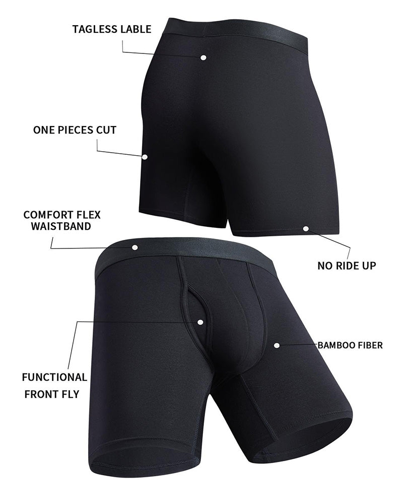 Herr Enfärgad Bambufiber Töjbar Boxershorts, Andningsbar Bekväm Underkläder För Dagligt Bruk, Casual Herr Underkläder För Alla Säsonger