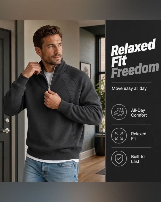 Sweatshirt Halv Zip Ståkrage