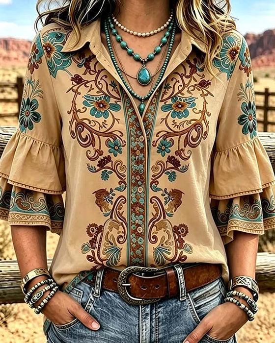 Blus Slag Vintage Casual