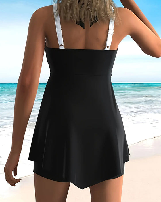 Semester Tankini Blockfärg Med Slöja
