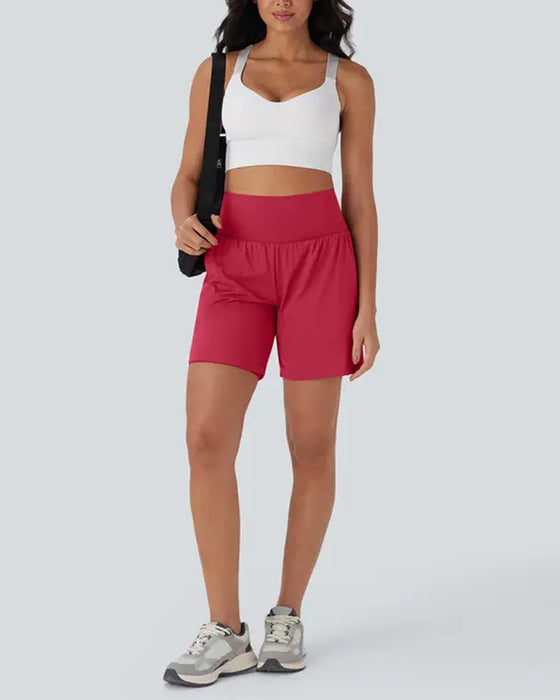 Enfärgade Shorts Hög Midja