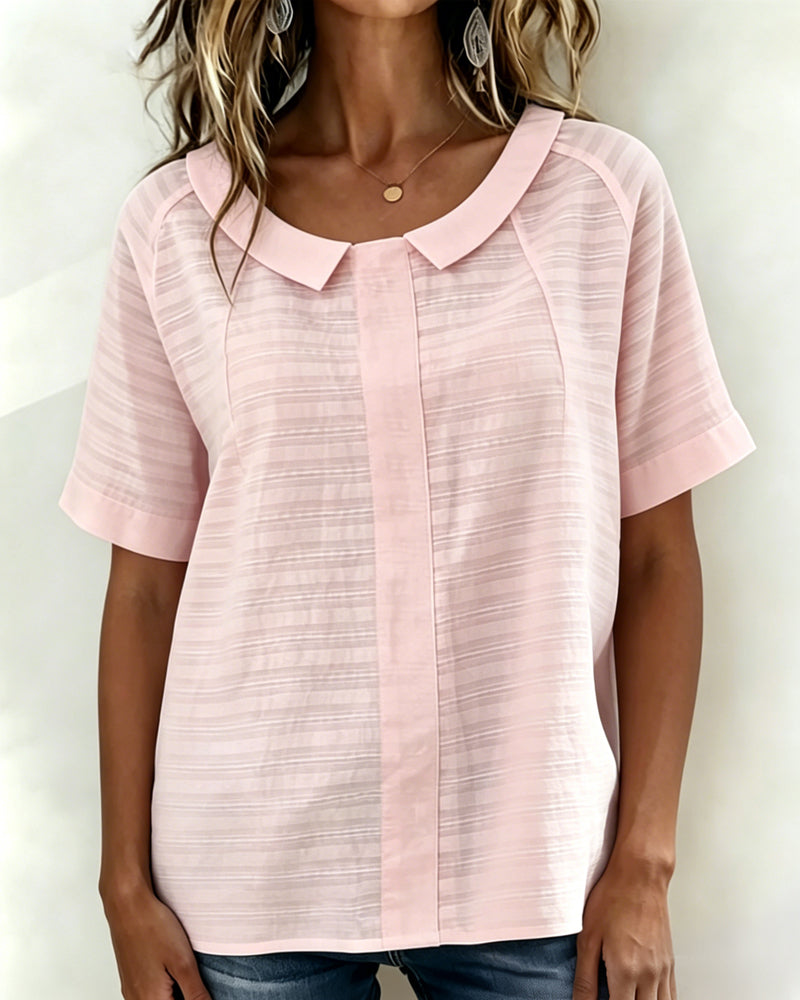 Blus Texturerad Peter Pan Krage
