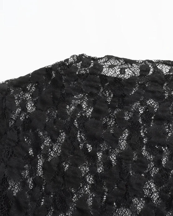 Bodysuit Rundhalsad Lång Ärm Spets