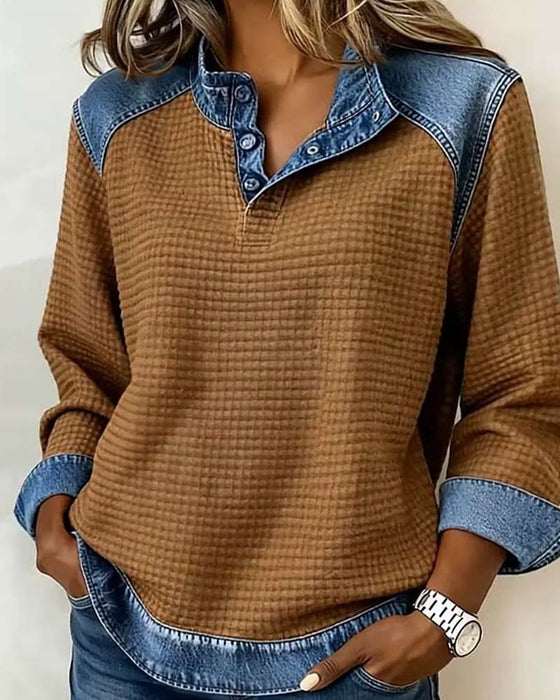 Sweatshirt Casual Lång Ärm