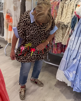 Randig Krage Leopardtryck Skjorta