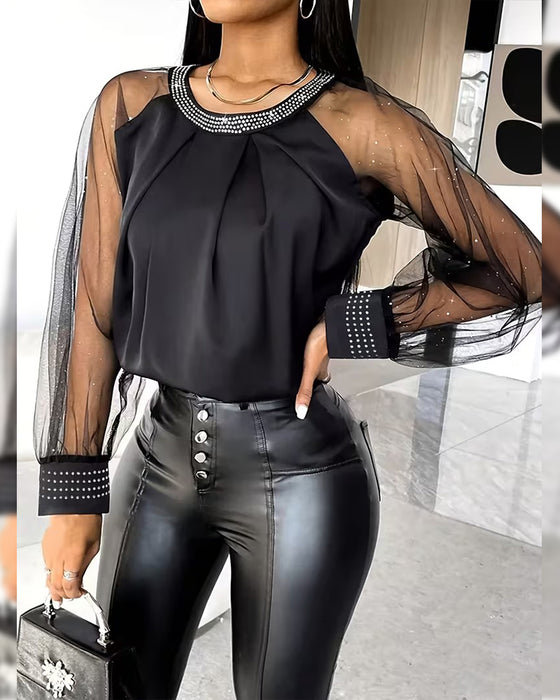 Blus Hetta Rinsten Mesh Långärmad Modig