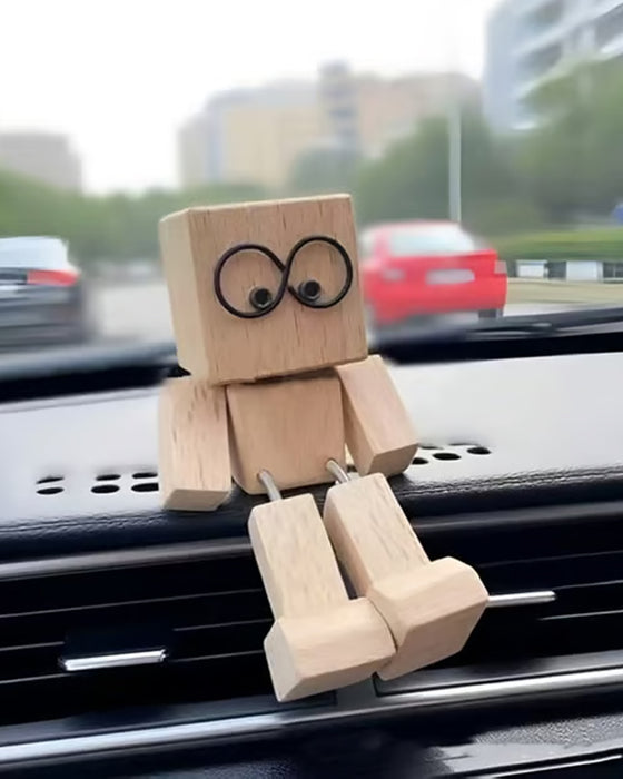 Träfigur Charmande Gungande Ben Liten