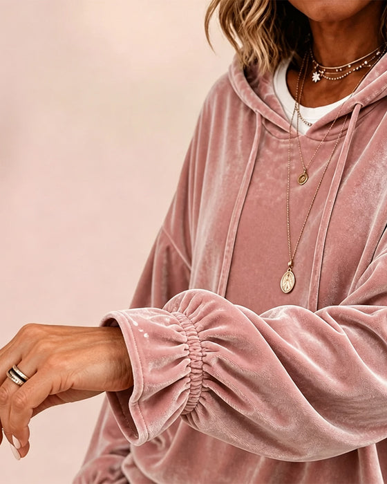 Hoodie Enfärgad Långärmad