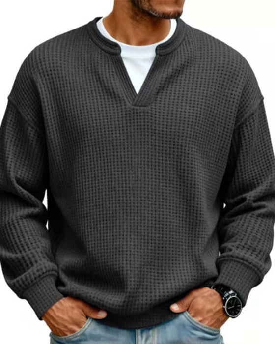 Sweatshirt Herr Runda Halsen Falsk Skiktad