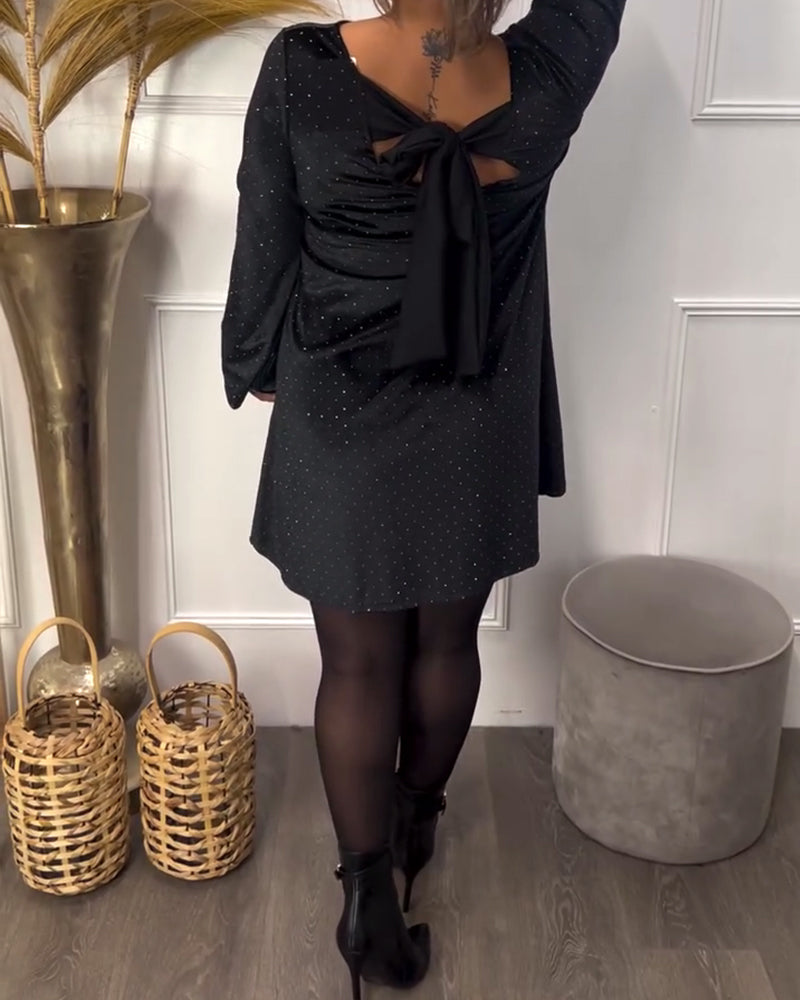 Klänning Rund Hals Strasstenar