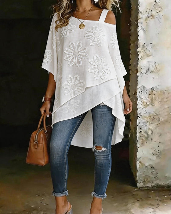 Avslappnad Blus Med En Axel