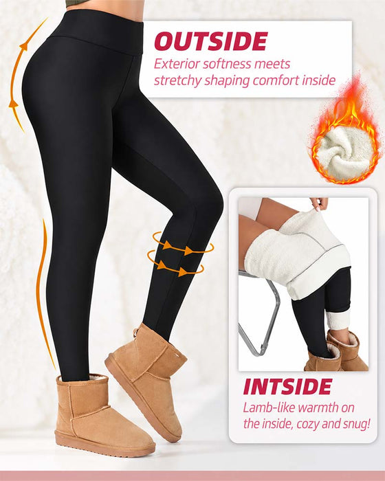 Vinter Tjock Hög Midja Varma Leggings Yogabyxor