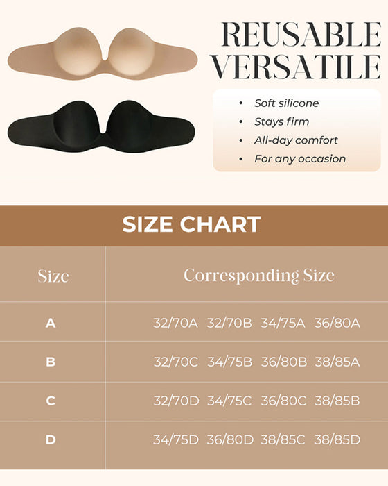 Säker Osynlig Lyftande Självhäftande Bh – Sömlös, Lätt Och Andningsbar