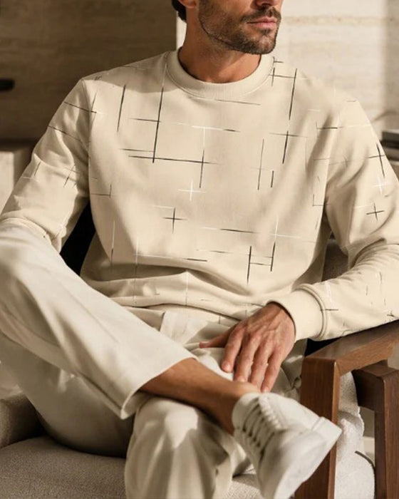Sweatshirt Herrar Avslappnad Linje