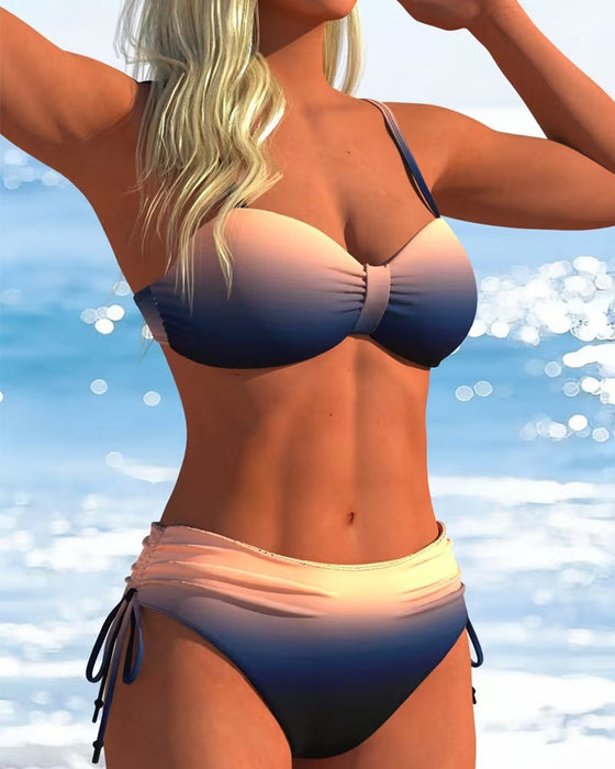 Bikini Gradient Mönster Dragsko Mode