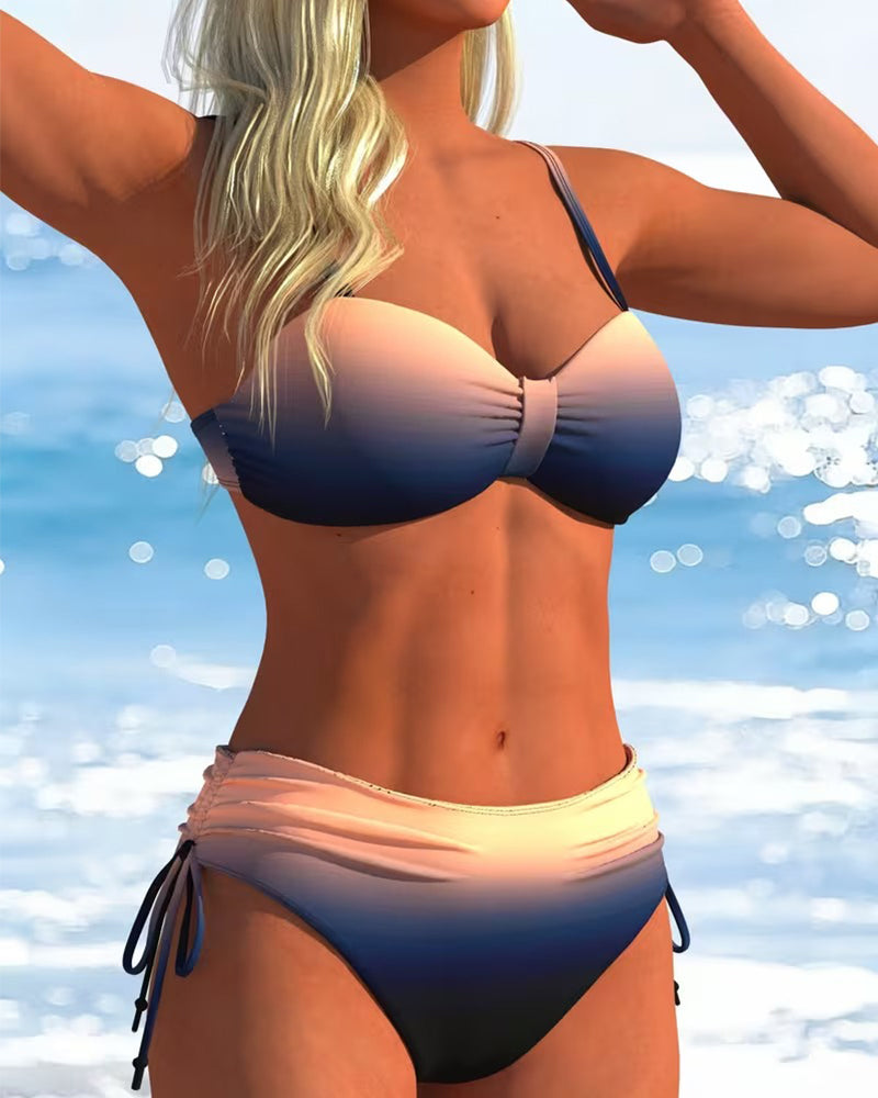 Bikini Gradient Mönster Dragsko Mode