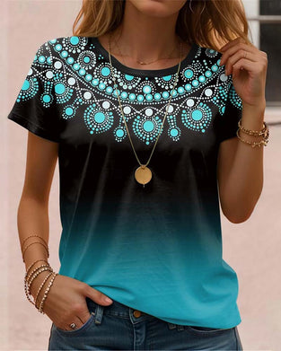 Blus med gradienttryck och avslappnad stil