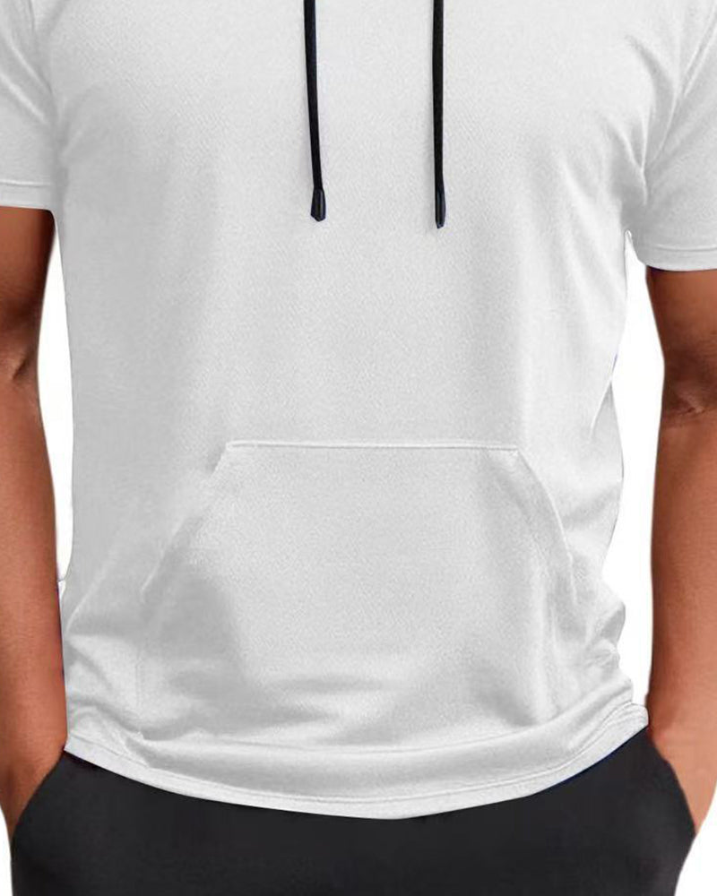 T-Shirt Hoodie Snabbtorka Kort Ärm