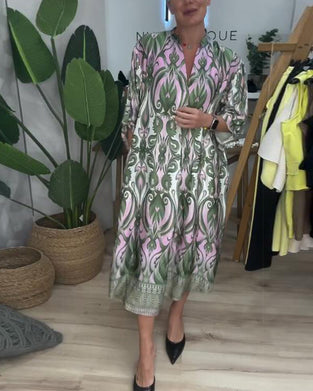 Klänning Puffärm Paisley