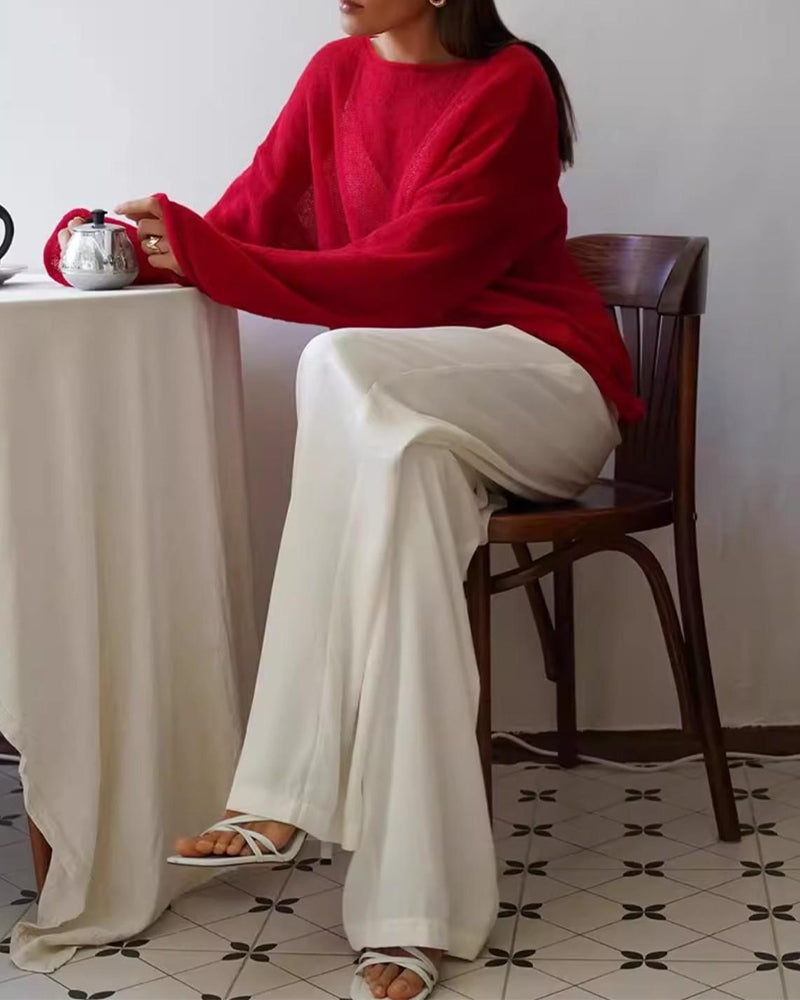 Pullover Sheer Lättvikt Omslag
