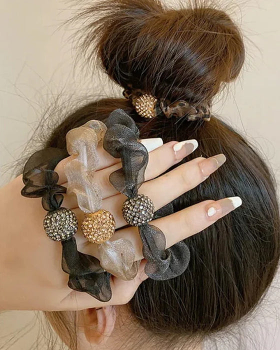 Eleganta Hårband Med Nät Och Strasstenar 💎🎀