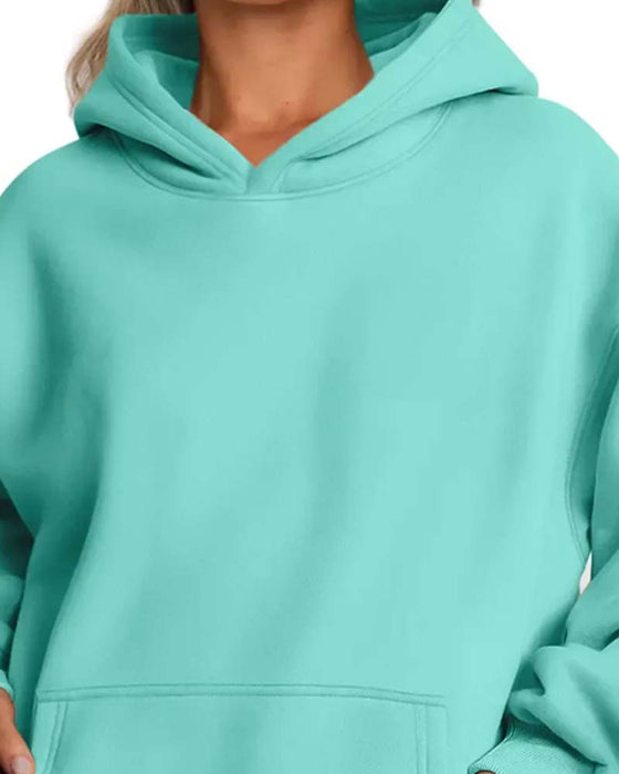Hoodie Solid Färg Lång Ärm Casual