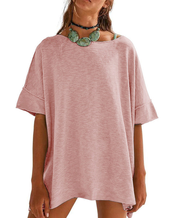 T-Shirt Enfärgad Lapptäcke Halv Ärm
