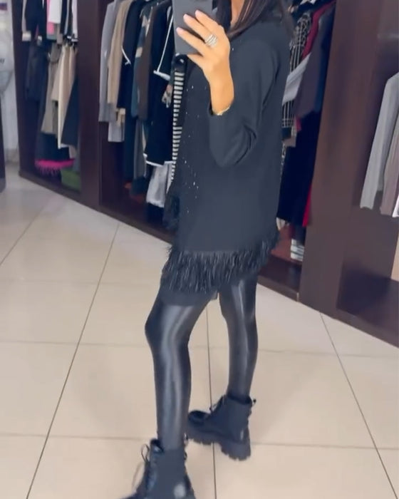 Hem Topp Mode Rhinestone