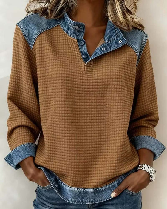 Sweatshirt Casual Lång Ärm